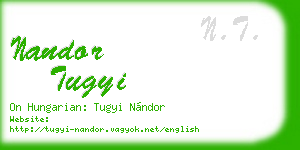 nandor tugyi business card
